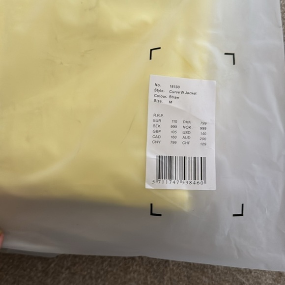 Rains Straw Yellow Curve Belt Waist Tie Waterproof Long Jacket - Picture 4 of 6